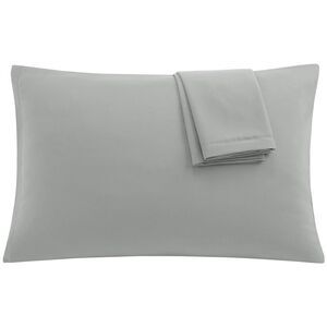 2pcs Pillow Cases Set Soft Microfiber Pillowcases with Zipper Gray